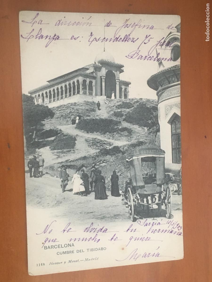 Postales: barcelona cumbre del tibidabo animada postal fototipia original antigua dorso sin dividir