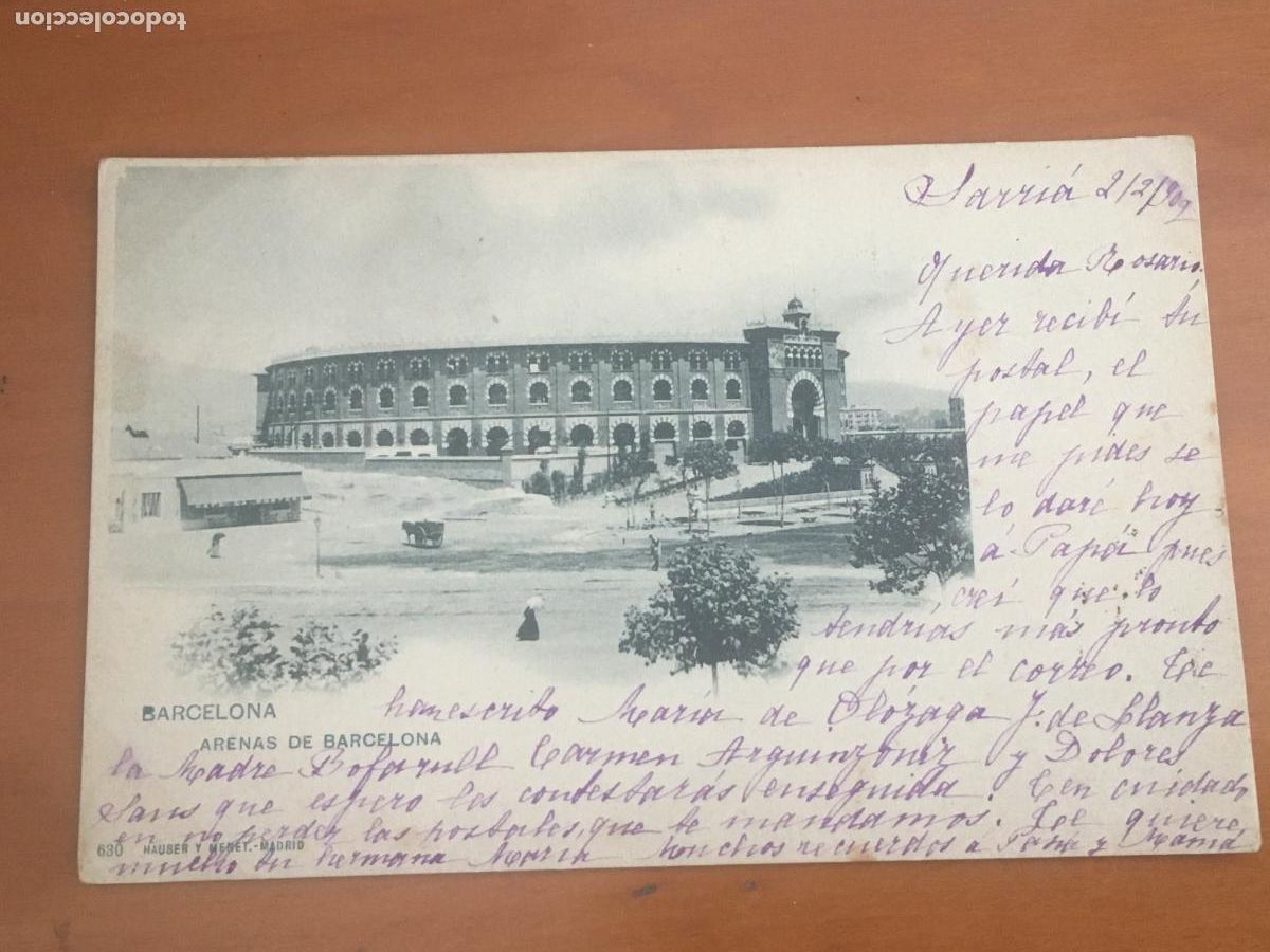 Postales: barcelona arenas de barcelona postal fototipia original antigua dorso sin dividir