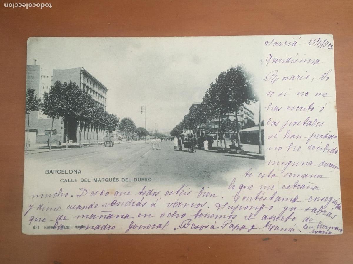 Postales: barcelona calle marques del duero postal fototipia original antigua dorso sin dividir