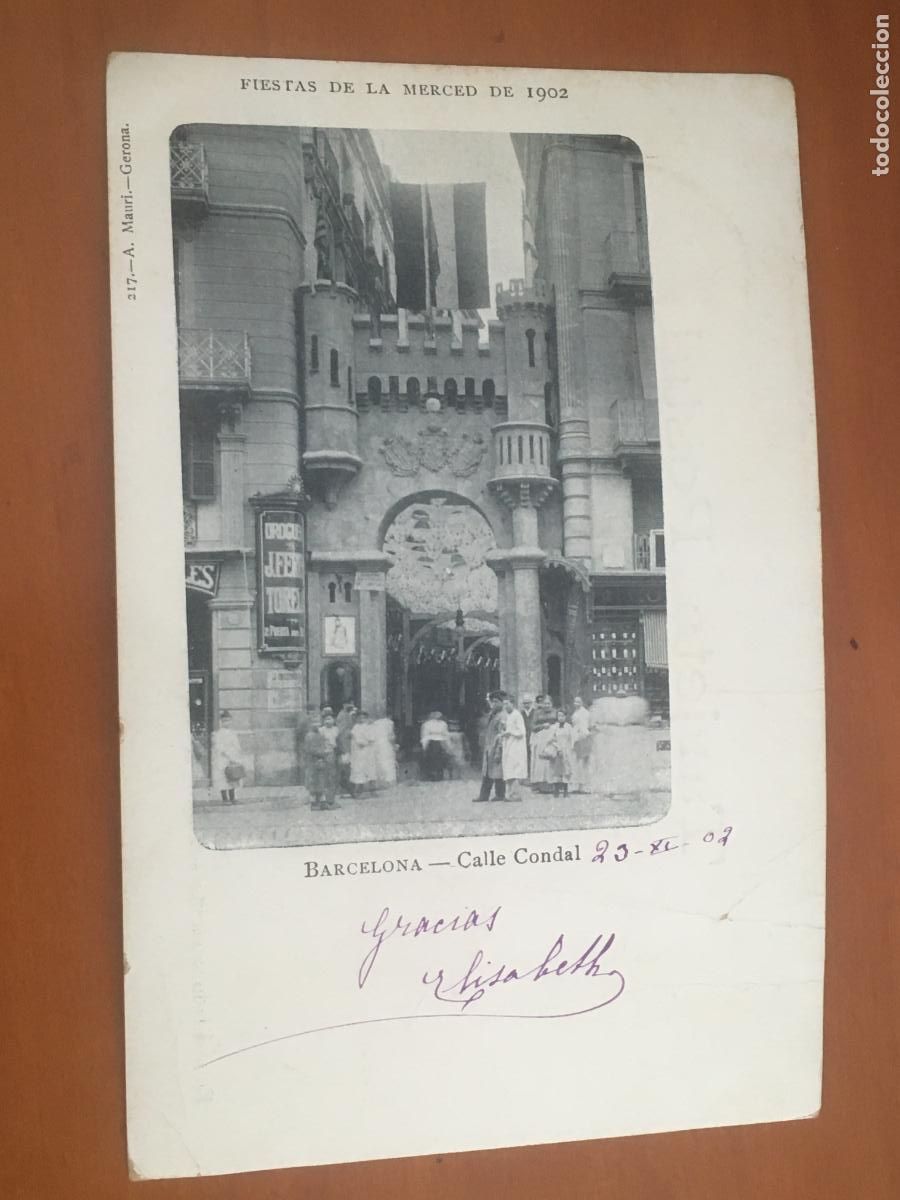 Postales: barcelona calle condal fiestas merced 1902 a mauri postal original antigua dorso sin dividir