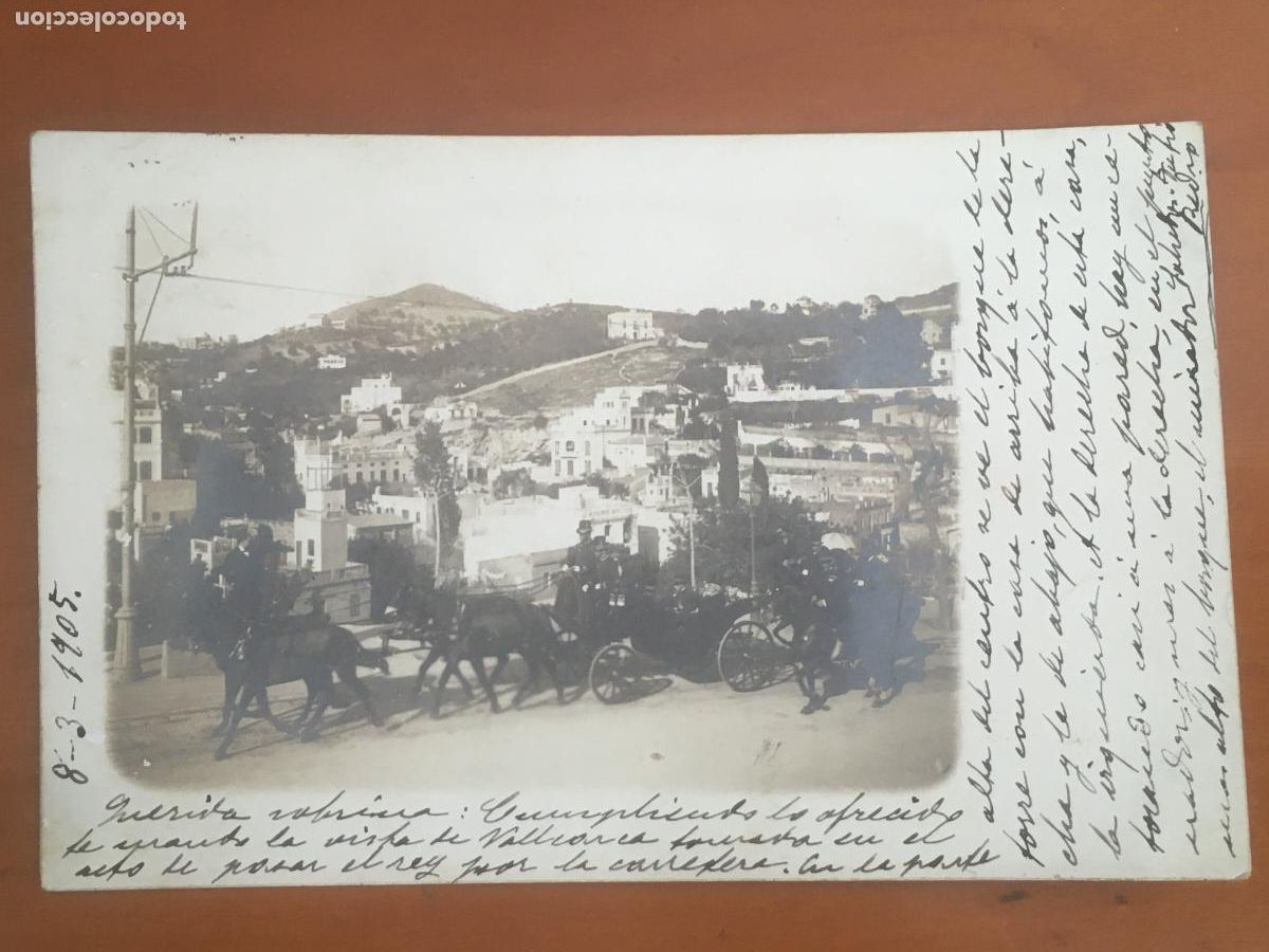 Postales: barcelona vallcarca desfile rey alfonso XIII 1905 postal fotografica original dorso sin dividir