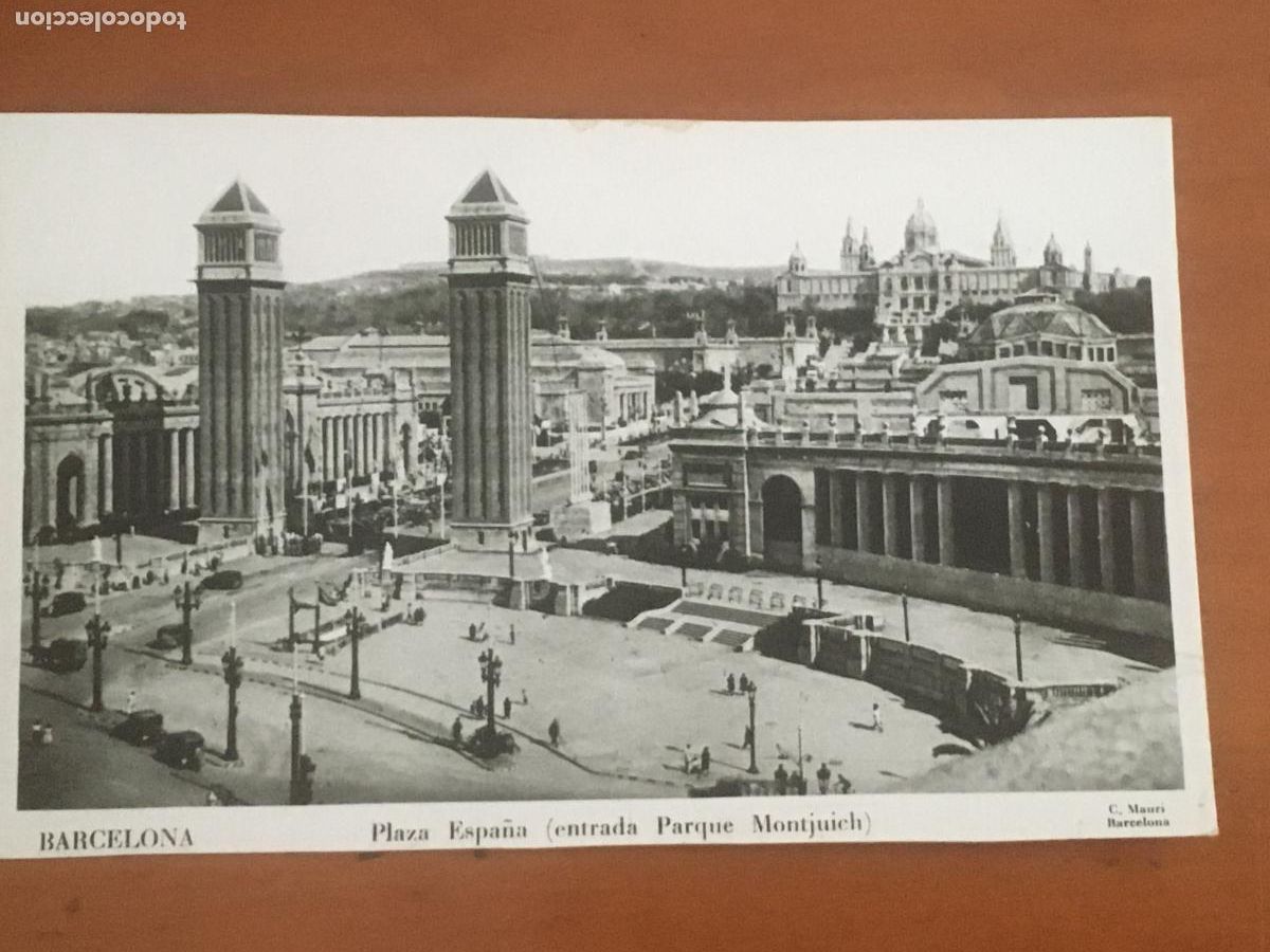 Postcards: barcelona plaza espa&ntilde;a parque montjuich postal fotografica original antigua