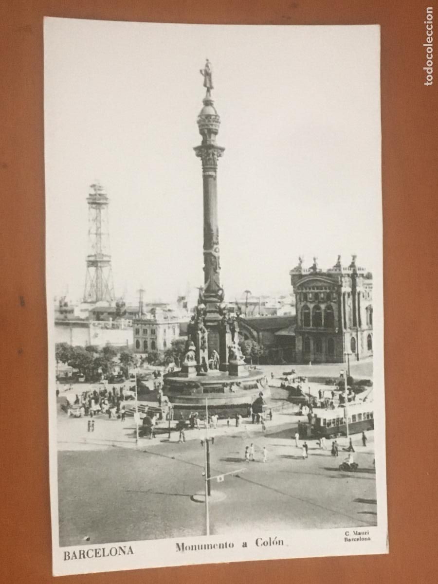 Postales: barcelona monumento a colon postal fotografica original antigua