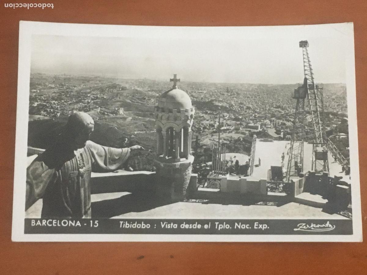 Postales: barcelona tibidabo vista desde el templo postal fotografica original antigua