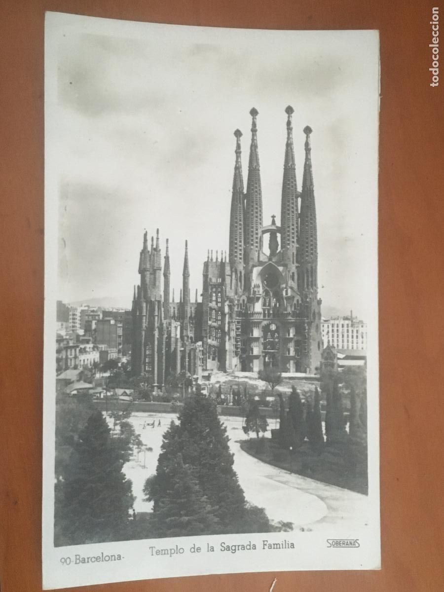 Postales: barcelona templo de la sagrada familia antoni gaudi postal fotografica original antigua