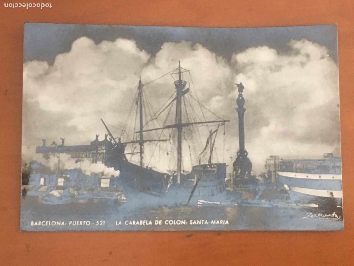 Postales: barcelona puerto la carabela de colon santa maria postal fotografica original antigua