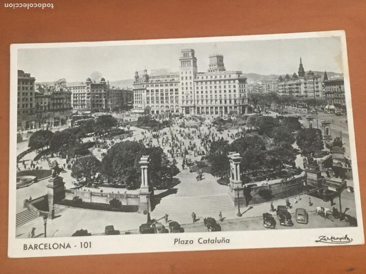 Postales: barcelona plaza catalunya postal fotografica original antigua