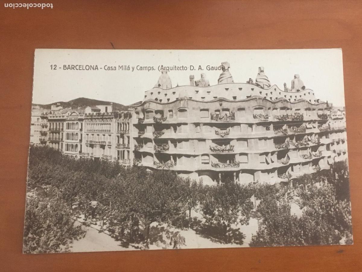Postales: barcelona casa mila y camps la pedrera antonio gaudi postal original antigua