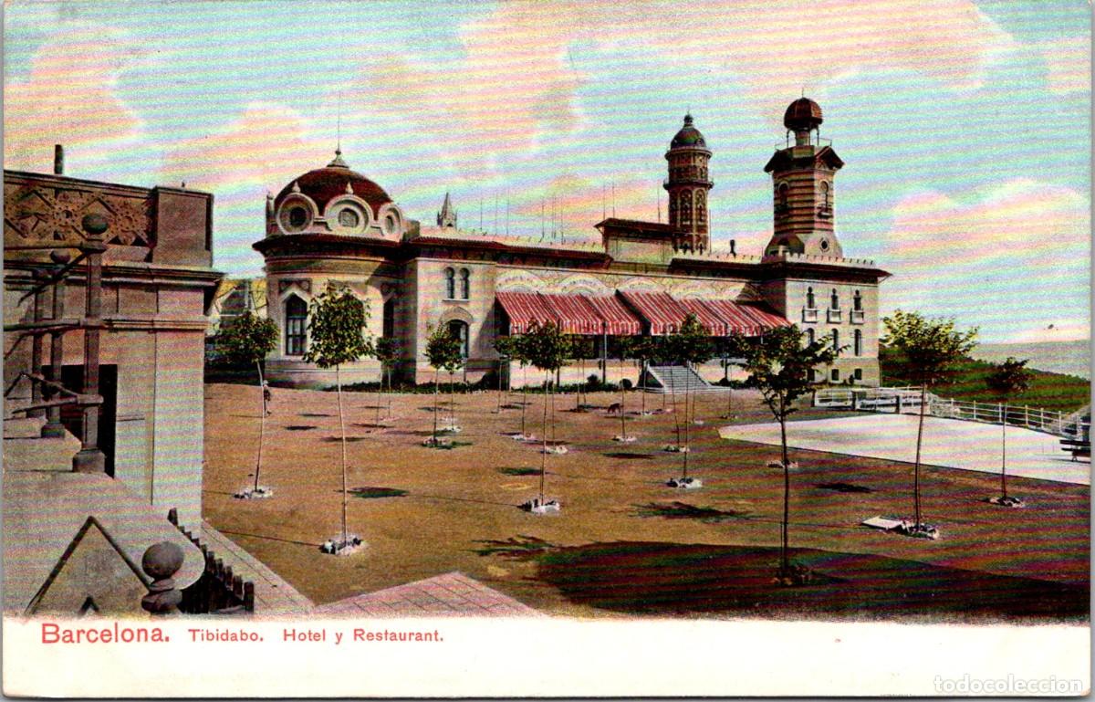 Postales: Barcelona - Tibidabo - Hotel y Restaurant - Louis Glaser n&ordm; 1 - Coloreada - 140x90mm