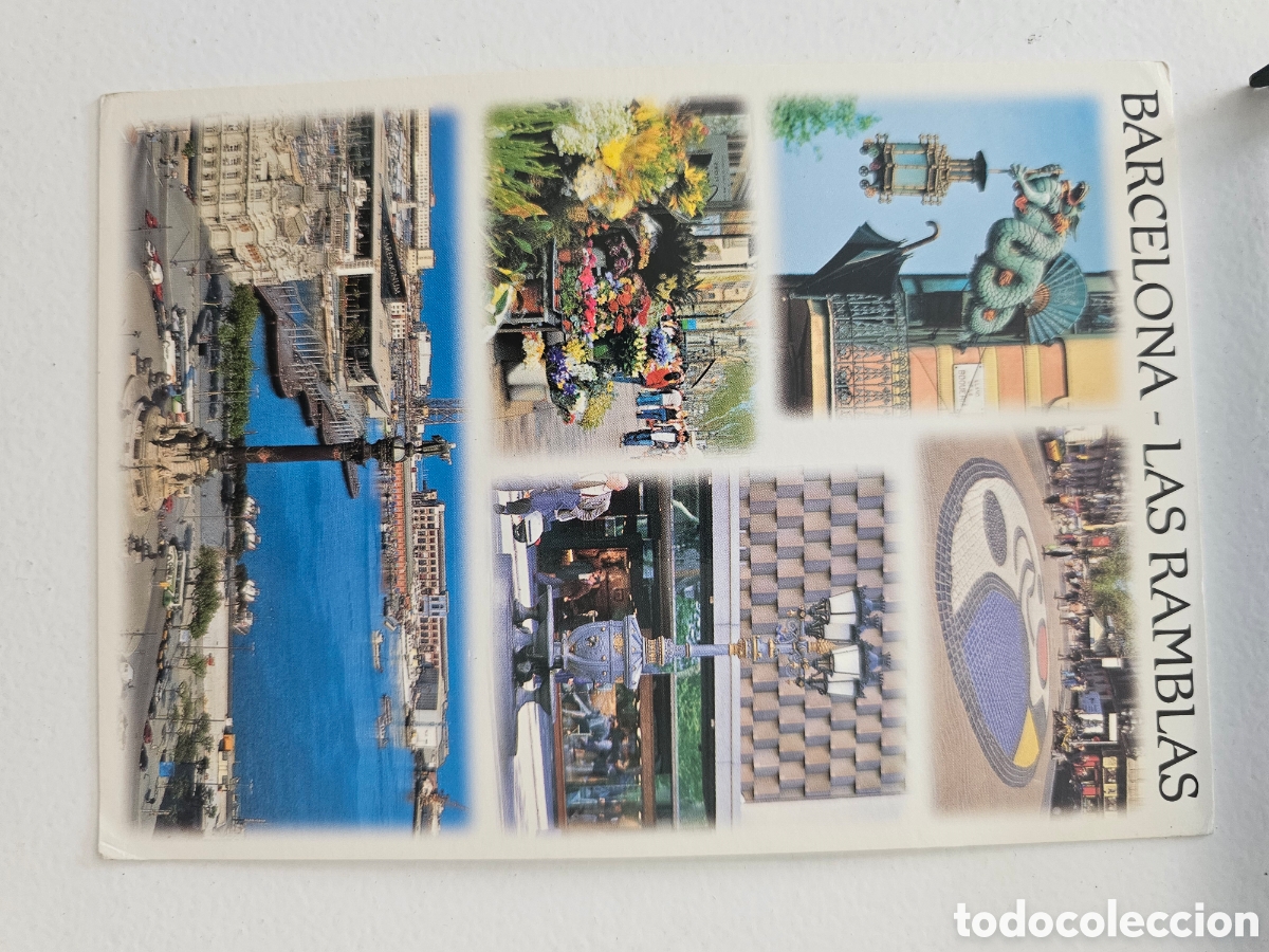 Postales: ​Postal Vintage Barcelona - Las Ramblas (Multivista) - Ediciones Campa&ntilde;&aacute; 1980s 1990s