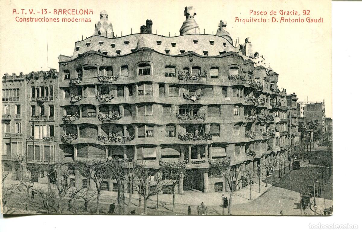 Cartes Postales: BARCELONA- CONSTRUCCIONES MODERNAS- CASA MILA -LA PEDRERA- ARQUITECTO GAUDI- ATV -13