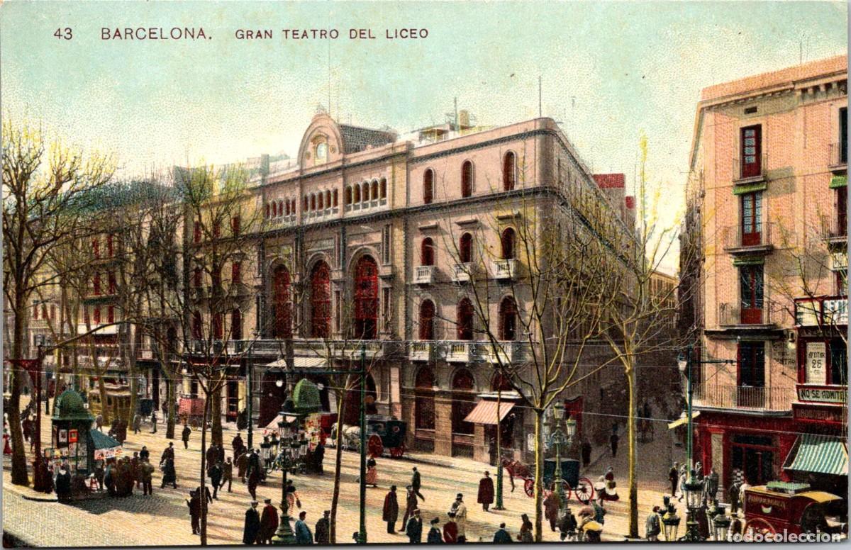Postales: Barcelona - Gran Teatro del Liceo - Samsot y Miss&egrave; Hs. 43 - Coloreada - 138x89mm