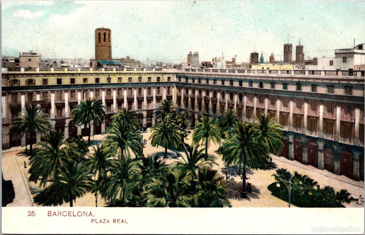 Postales: Barcelona - Plaza Real - Samsot y Miss&eacute; Hs. - Coloreada - 139x89mm