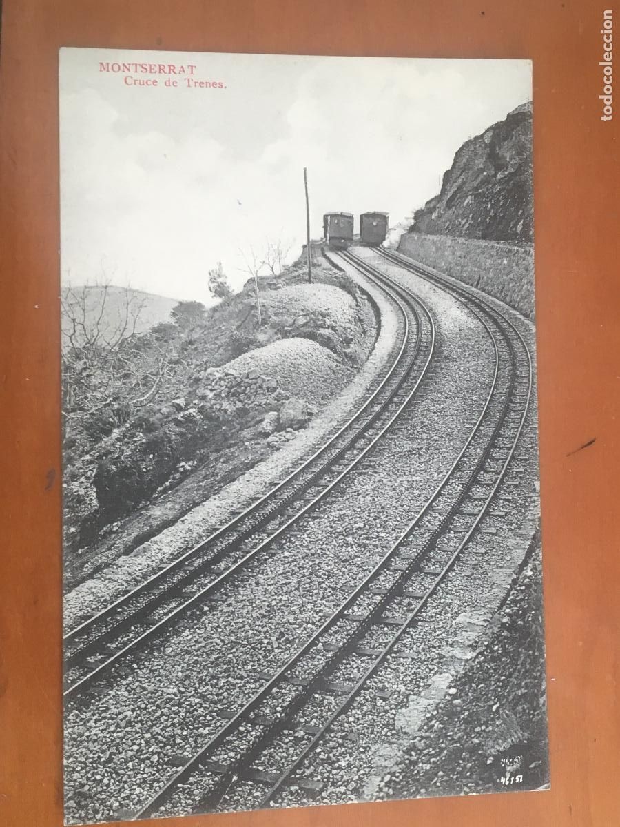 Postales: montserrat cruce de trenes postal original
