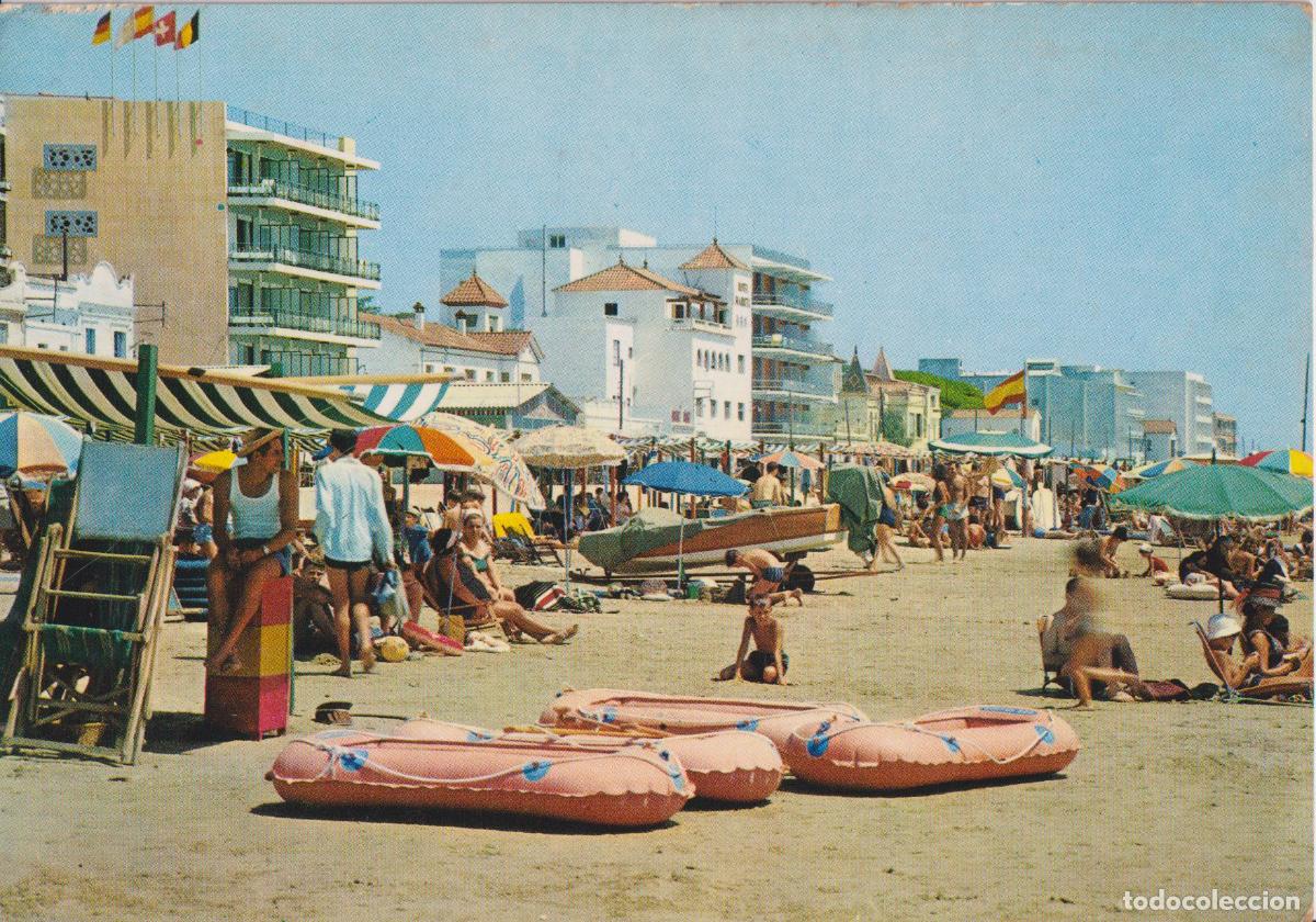 Postales: CALAFELL (TARRAGONA) PLAYA - FOTO COLOR RAYMOND N&ordm;32 - CIRCULADA