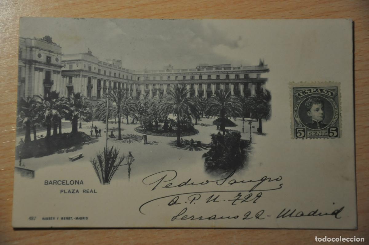 Postales: postal barcelona, plaza real 637 hauser y menet