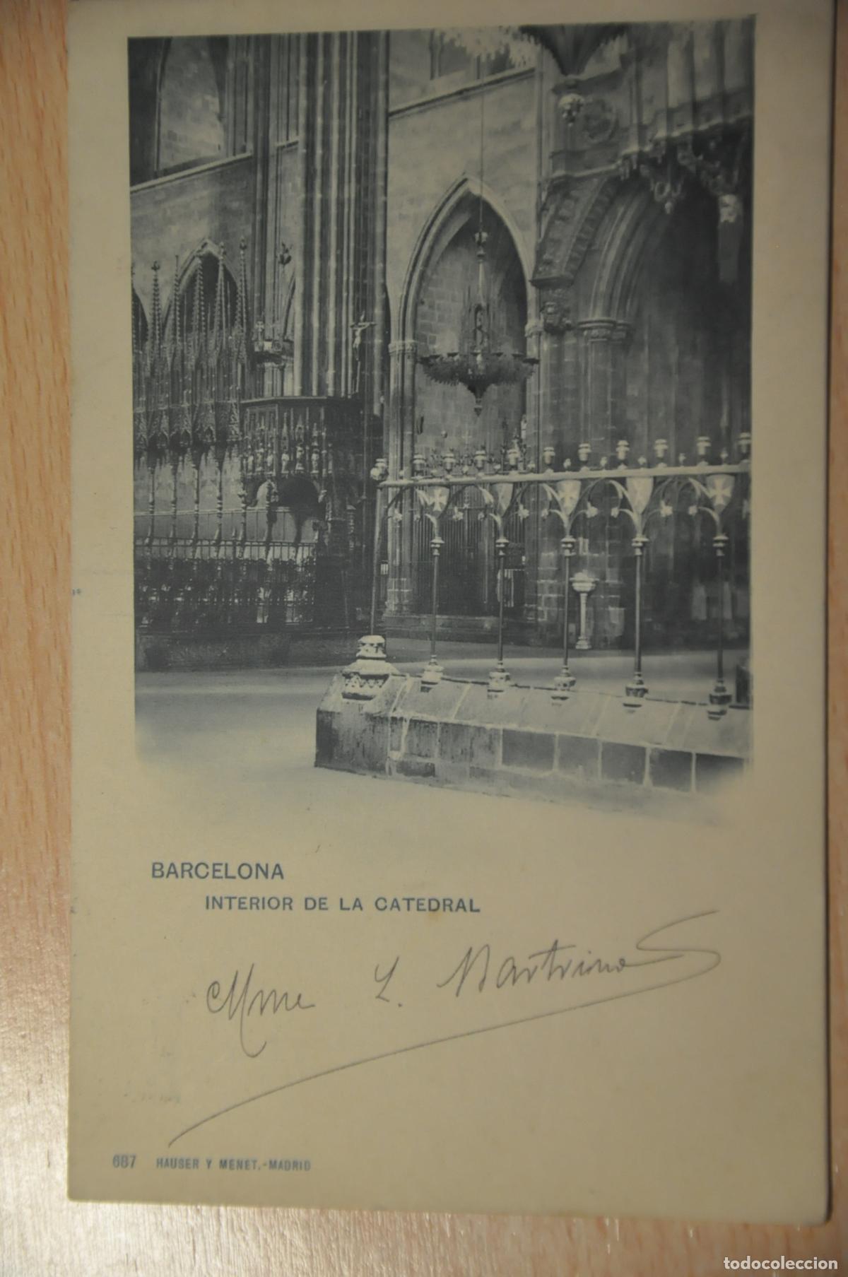 Postales: postal barcelona, interior de la catedral 687 hauser y menet