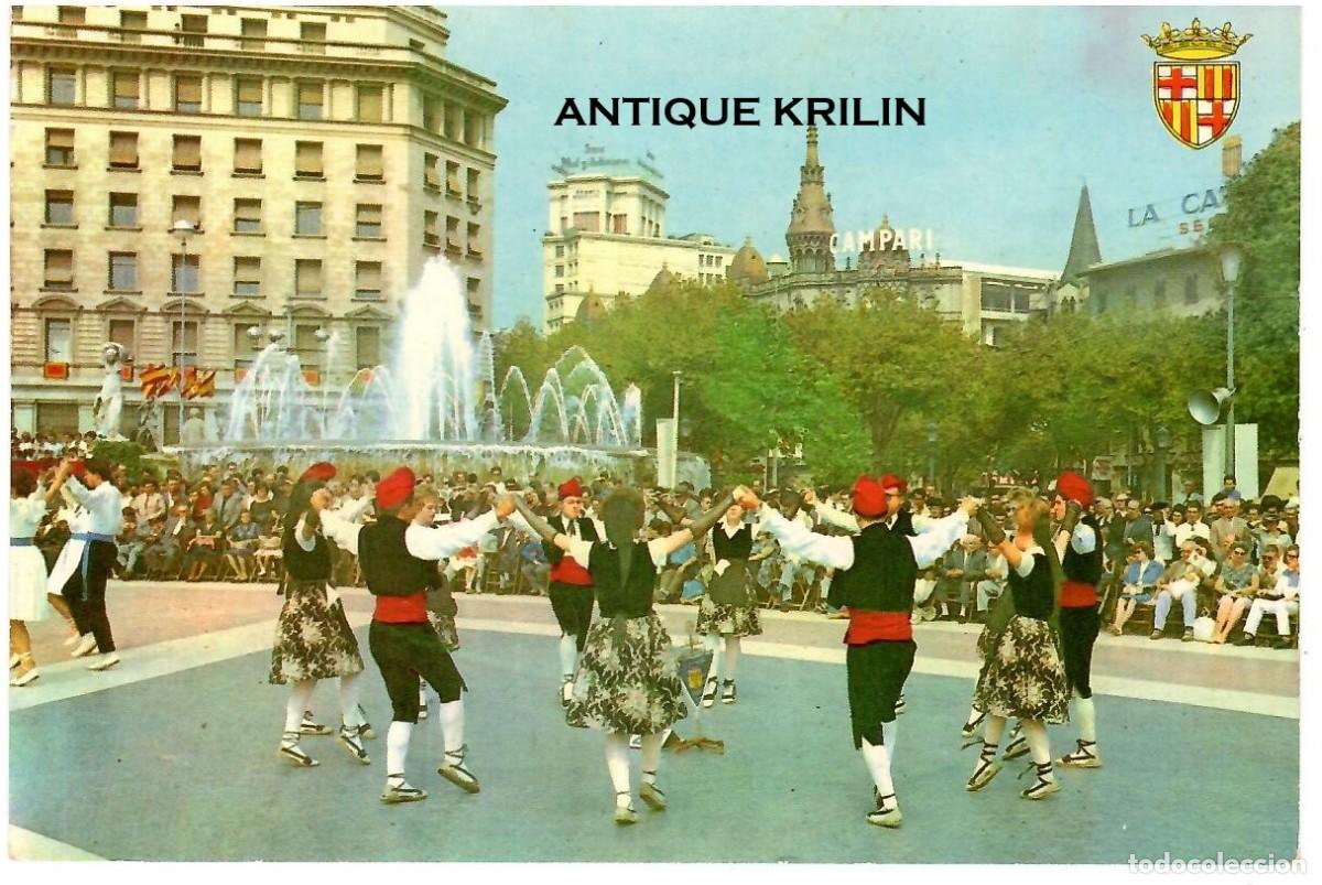 Postales: BARCELONA N&ordm; 18 PLAZA CATALU&Ntilde;A , DANZA TIPICA SARDANA / EDI. CUSCO /SIN FRANQUEAR PERO ESCRITA