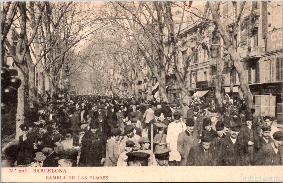 Postales: Barcelona - Rambla de las Flores - Luis Bartrina - Thomas 205 - Reverso sin dividir - 139x89mm