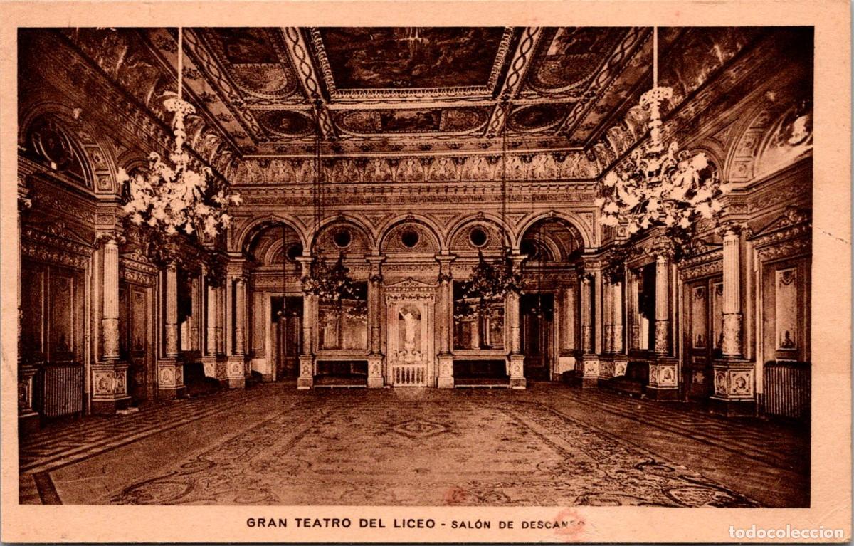 Postales: Barcelona - Gran Teatro del Liceo - Sal&oacute;n de Descanso - H. Mumbr&uacute; - 138x88mm - In&eacute;dita en Todocolecc