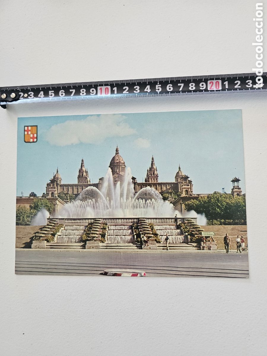 Postales: Postal de gran tama&ntilde;o de las Fuentes de Montjuich Barcelona G-29 Soberanas 1962