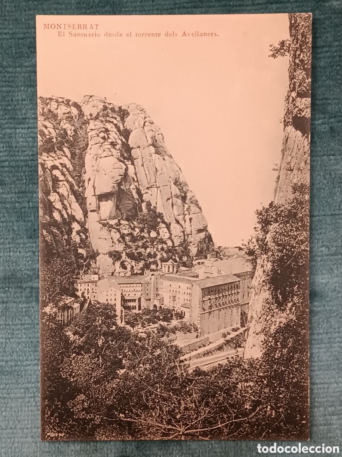 Postales: MONTSERRAT. El Santuario desde el torrente dels Avellaners