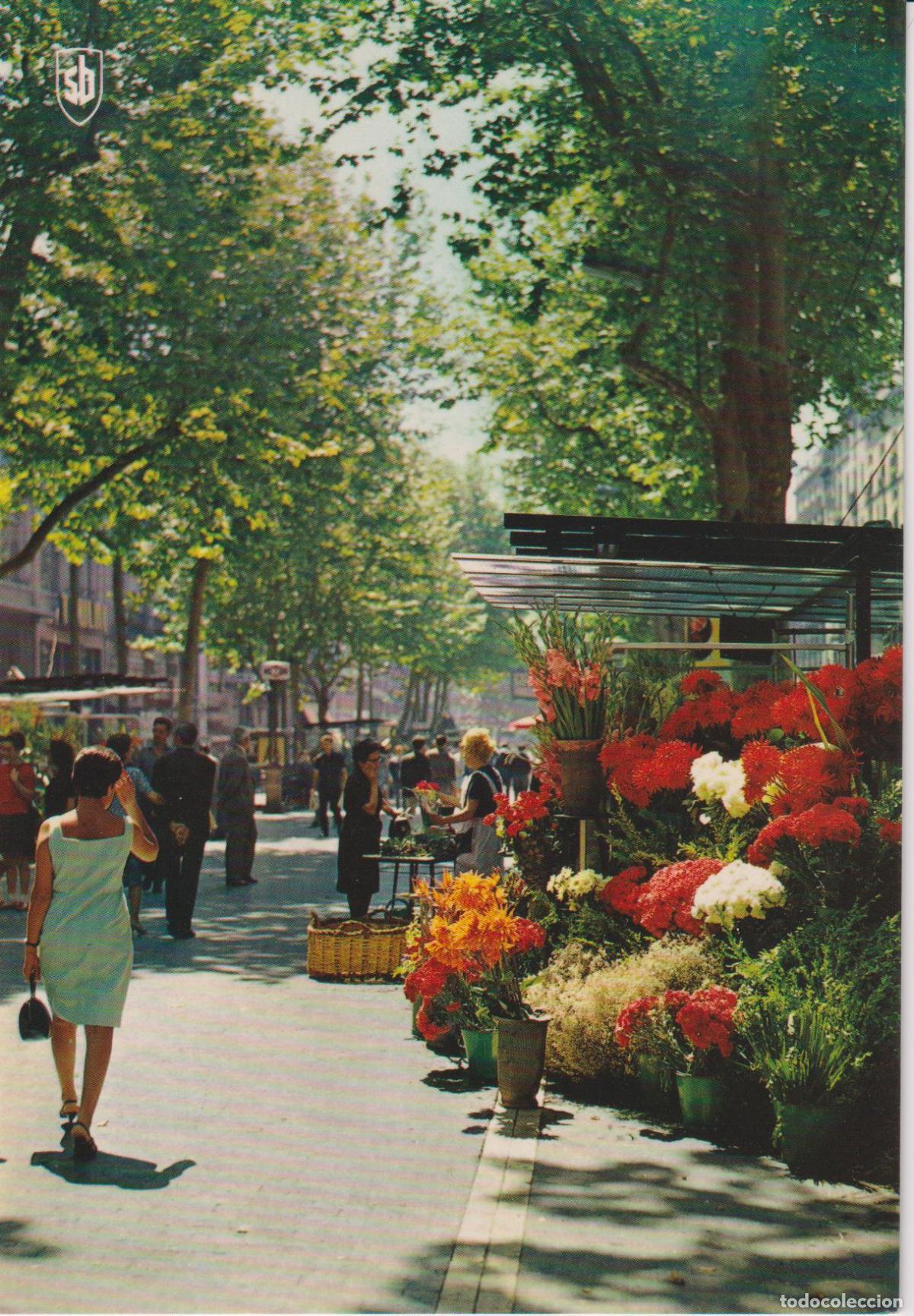 Postales: BARCELONA, RAMBLA DE LAS FLORES - SEIX BARRAL 104 - ESCRITA 1969