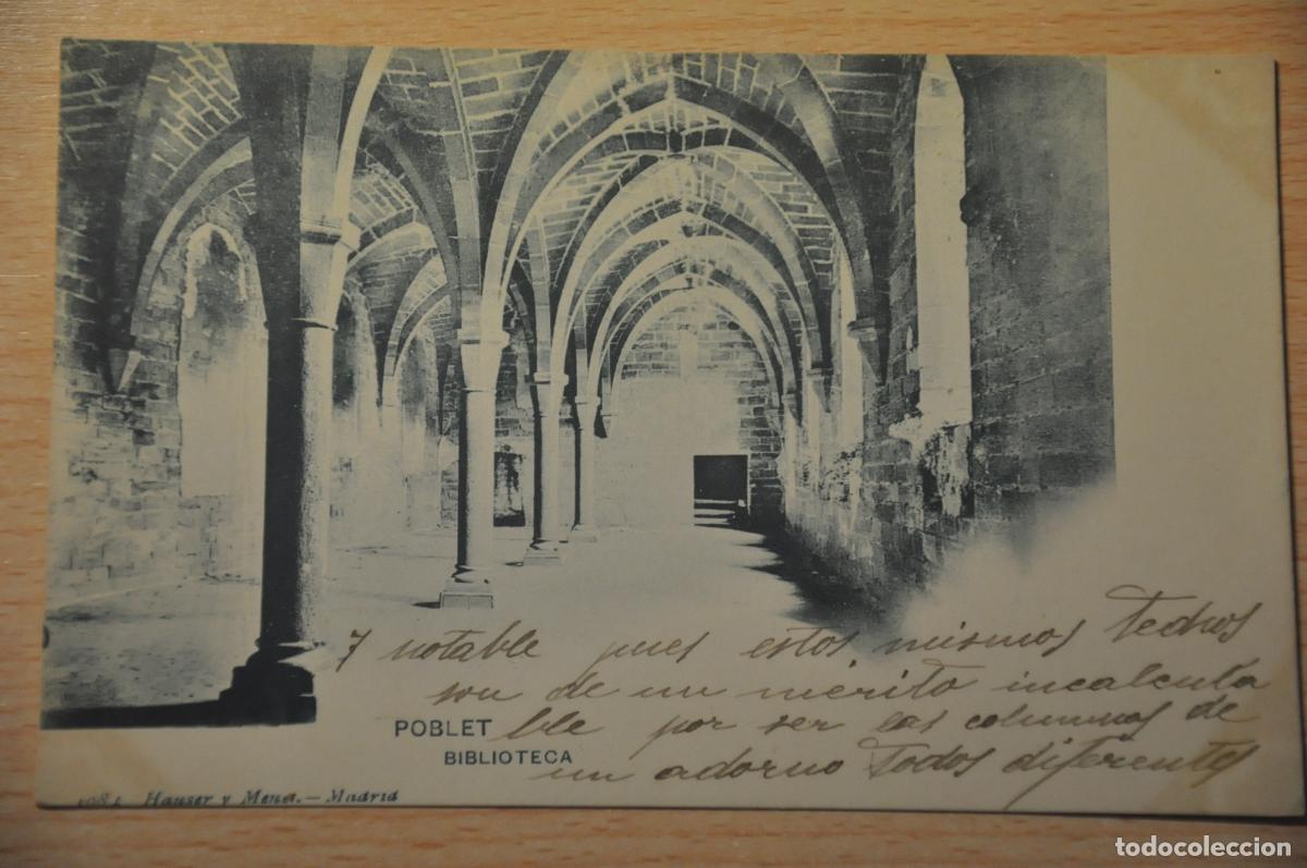 Postales: postal poblet, biblioteca 1081 hauser y menet