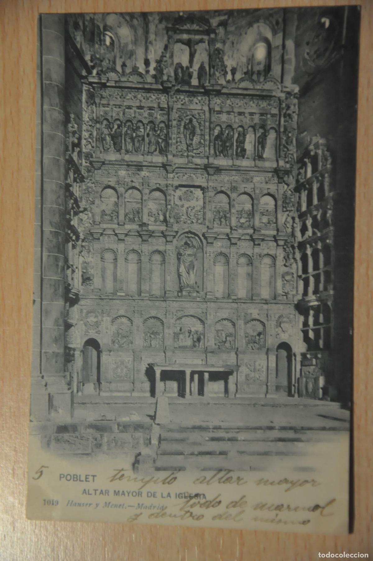 Postales: postal poblet, altar mayor de la iglesia 1049 hauser y menet
