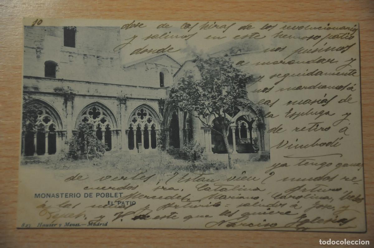 Postales: postal monasterio de poblet, el patio 823 hauser y menet