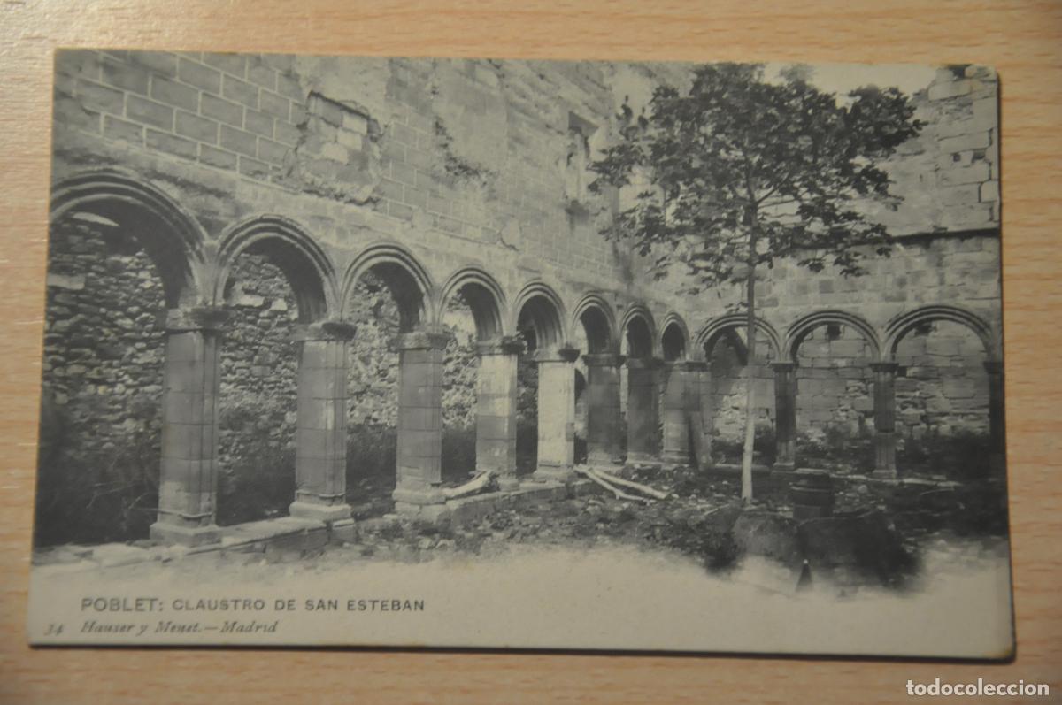 Postales: postal poblet, claustro de san esteban 34 hauser y menet