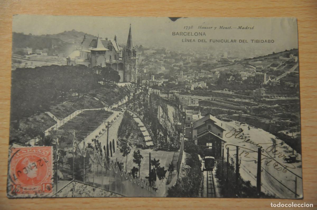 Postales: postal barcelona, linea del funicular del tibidabo 1738 hauser y menet