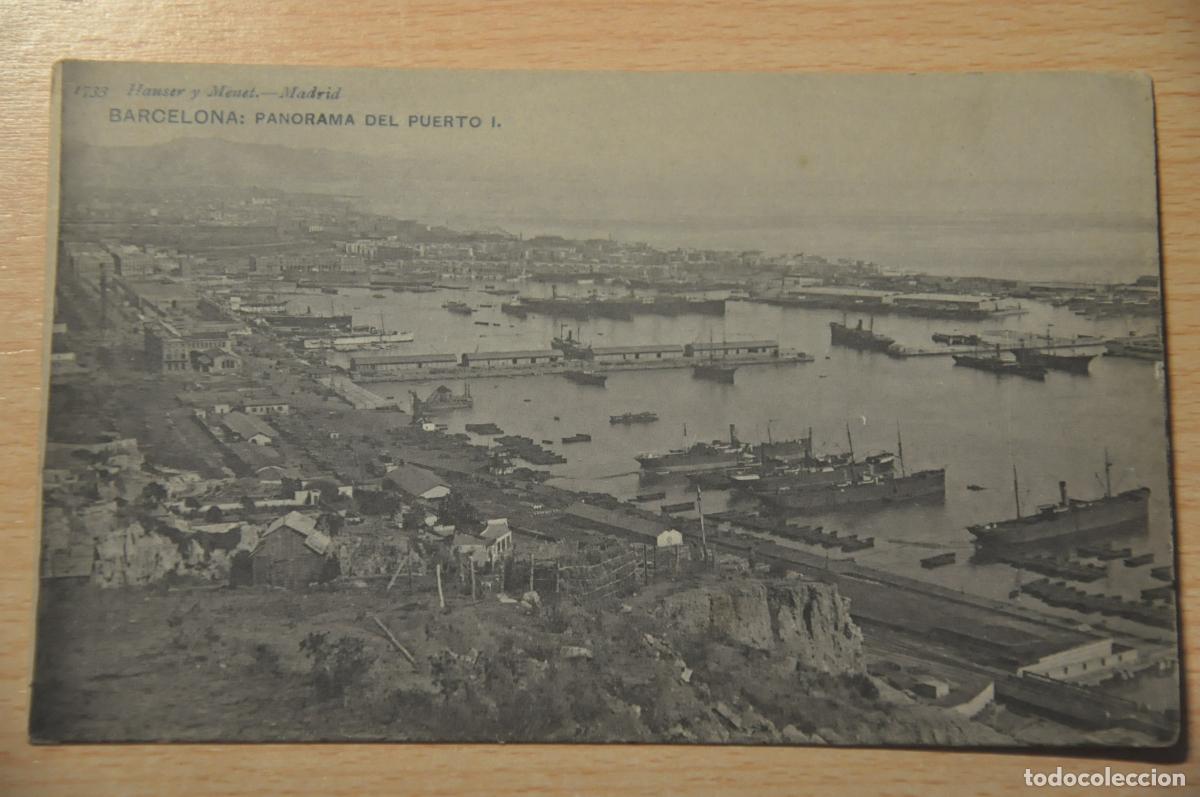 Postales: postal barcelona, panorama del puerto I, 1733 hauser y menet