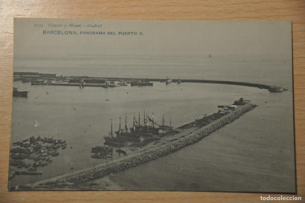 Postales: postal barcelona, panorama del puerto II, 1734 hauser y menet