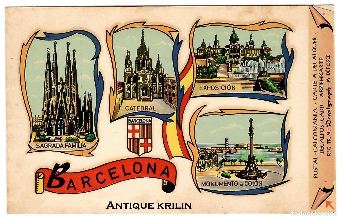 Postales: BARCELONA / POSTAL DE CALCOMANIAEDICION DECALGRAPH SERIE PC1