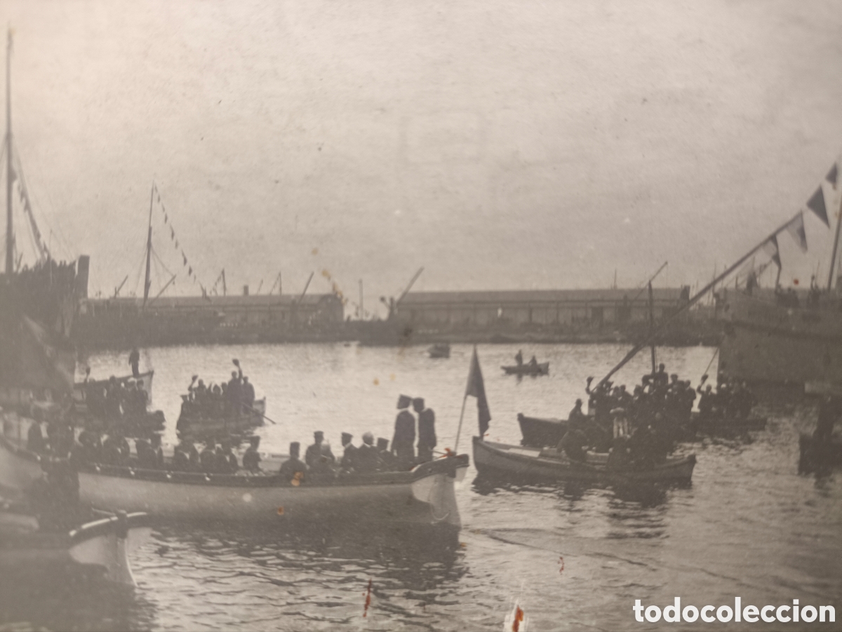 Postales: BARCELONA PORT POSTAL FOTOGR&Aacute;FICA ANIMADA C. 1915