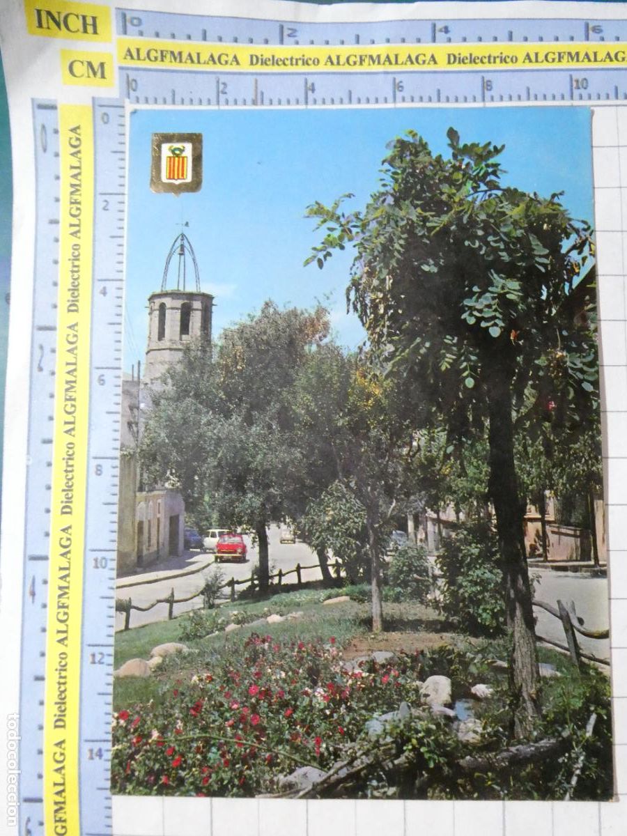 Postales: POSTAL DE BARCELONA. A&Ntilde;O 1969. LA GARRIGA AVENIDA DEL CAUDILLO AL FONDO IGLESIA PARROQUIAL 5 ES. 902