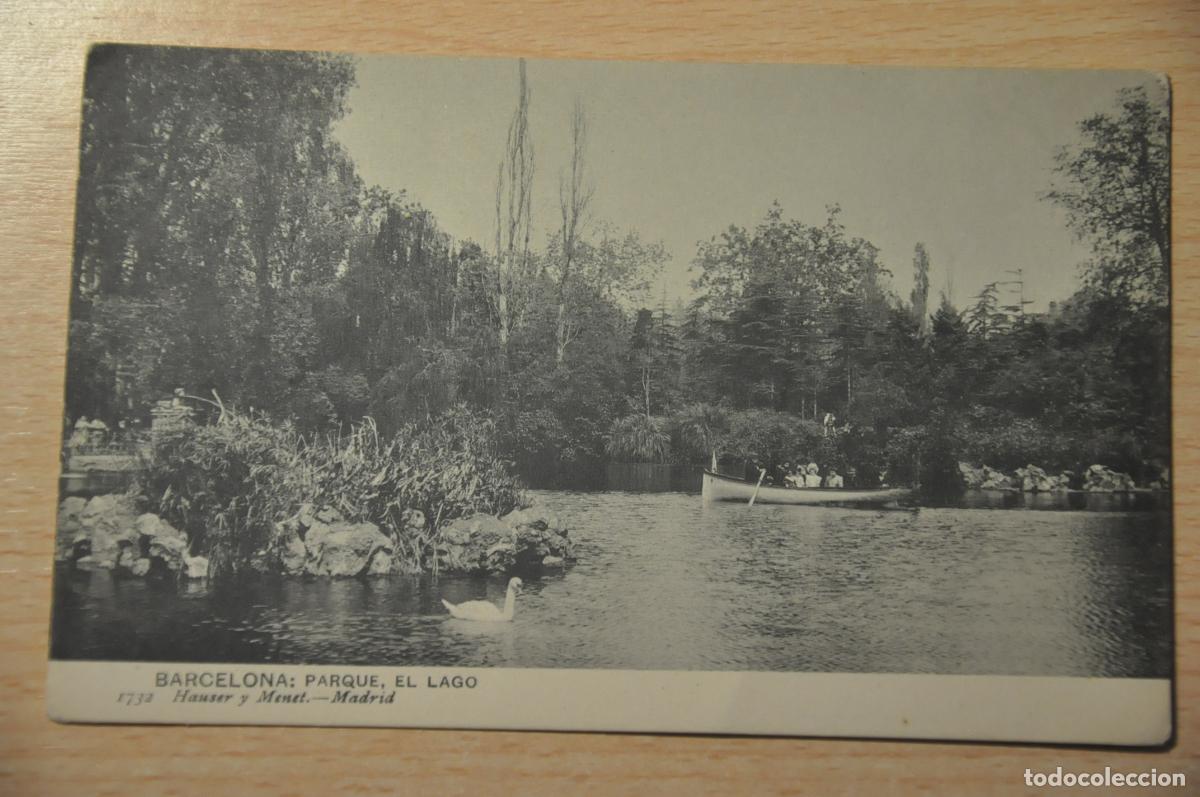 Postales: postal barcelona, parque del lago 1732 hauser y menet