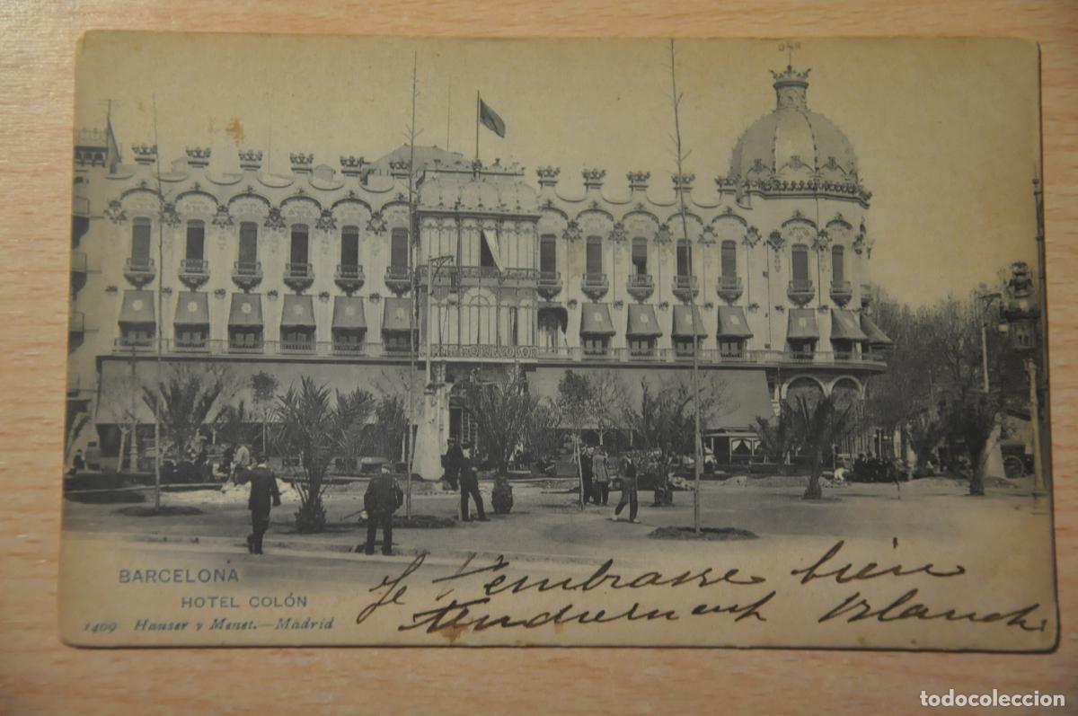 Postales: postal barcelona, hotel colon 1409 hauser y menet