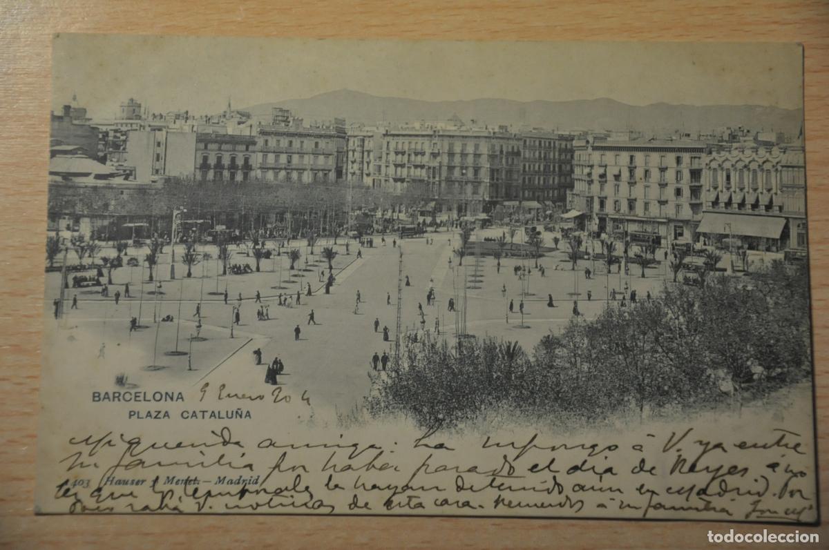 Postales: postal barcelona, plaza catalu&ntilde;a 1403 hauser y menet