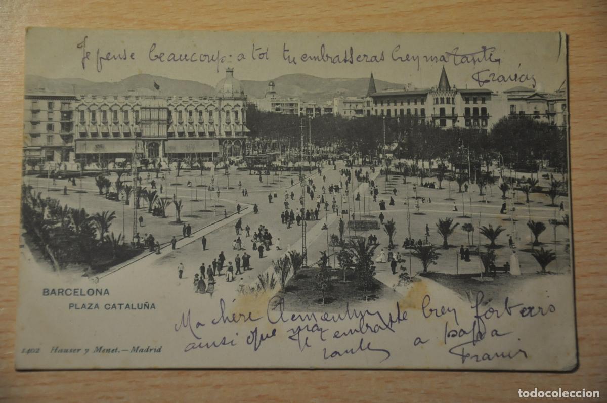 Postales: postal barcelona, plaza catalu&ntilde;a 1402 hauser y menet