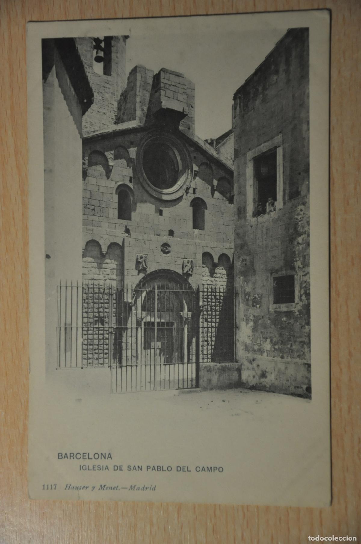 Postales: postal barcelona, iglesia de san pablo del campo 1117 hauser y menet