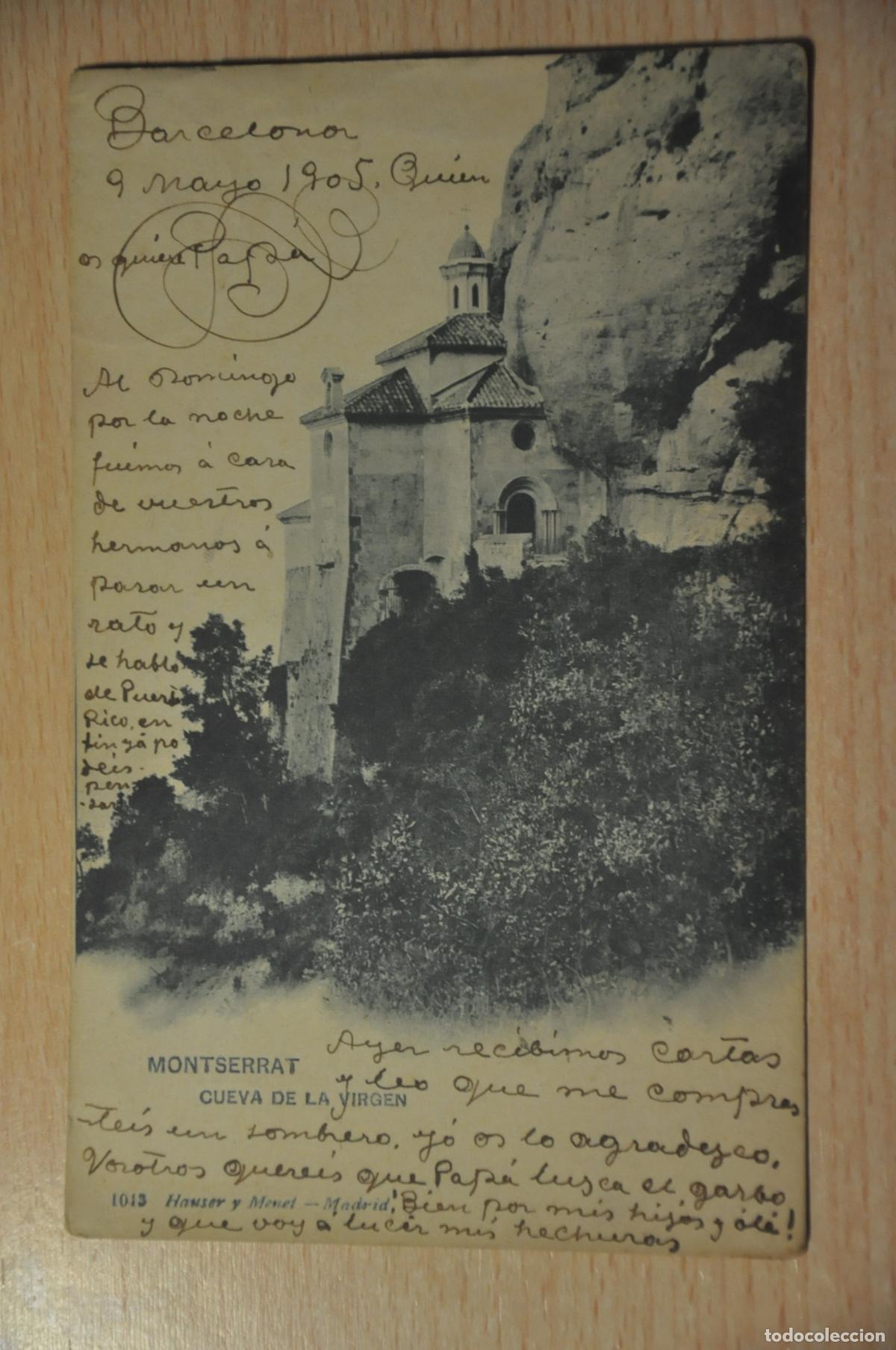 Postales: postal montserrat, cueva de la virgen 1013 hauser y menet