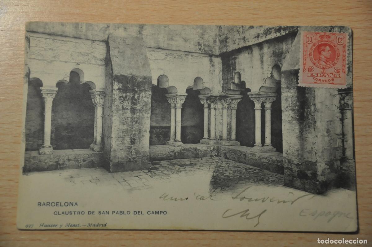 Postales: postal barcelona, claustro de san pablo del campo 937 hauser y menet