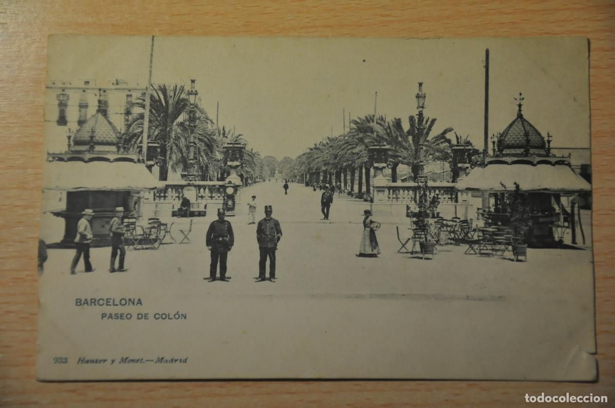 Postales: postal barcelona, paseo de colon 933 hauser y menet
