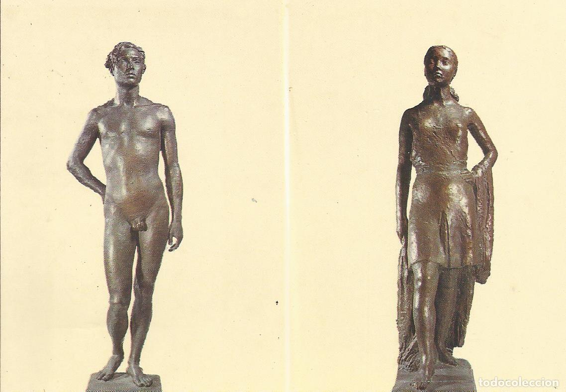 Postales: Museo Clar&agrave;. Museu. Barcelona. Postal. 10x15 m. N&ordm; 2. Gitano y Andaluza. Bronce.