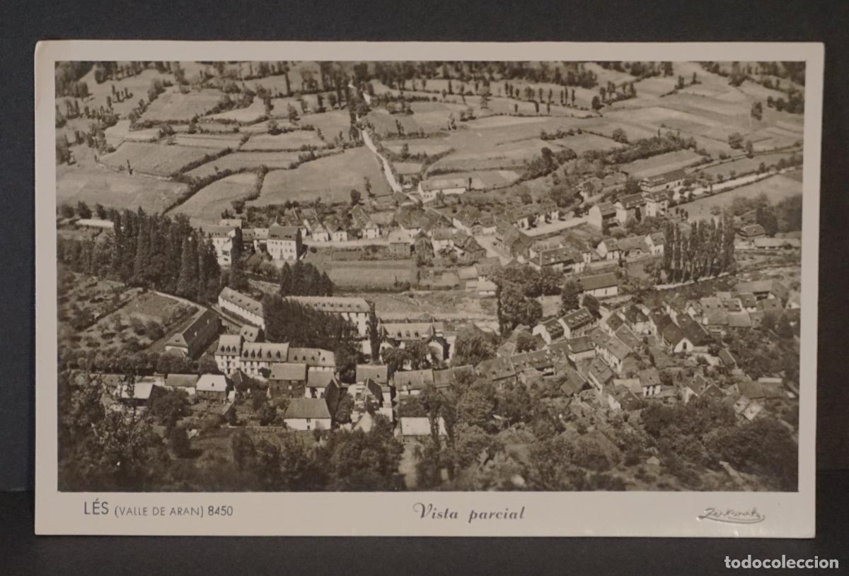 Postales: Les (Vall d'Aran), vista parcial, antigua postal sin circular