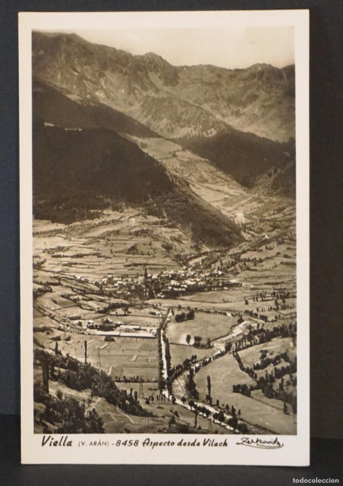 Postales: Vall d'Aran, Viella, aspecto desde Vilac, antigua postal sin circular.