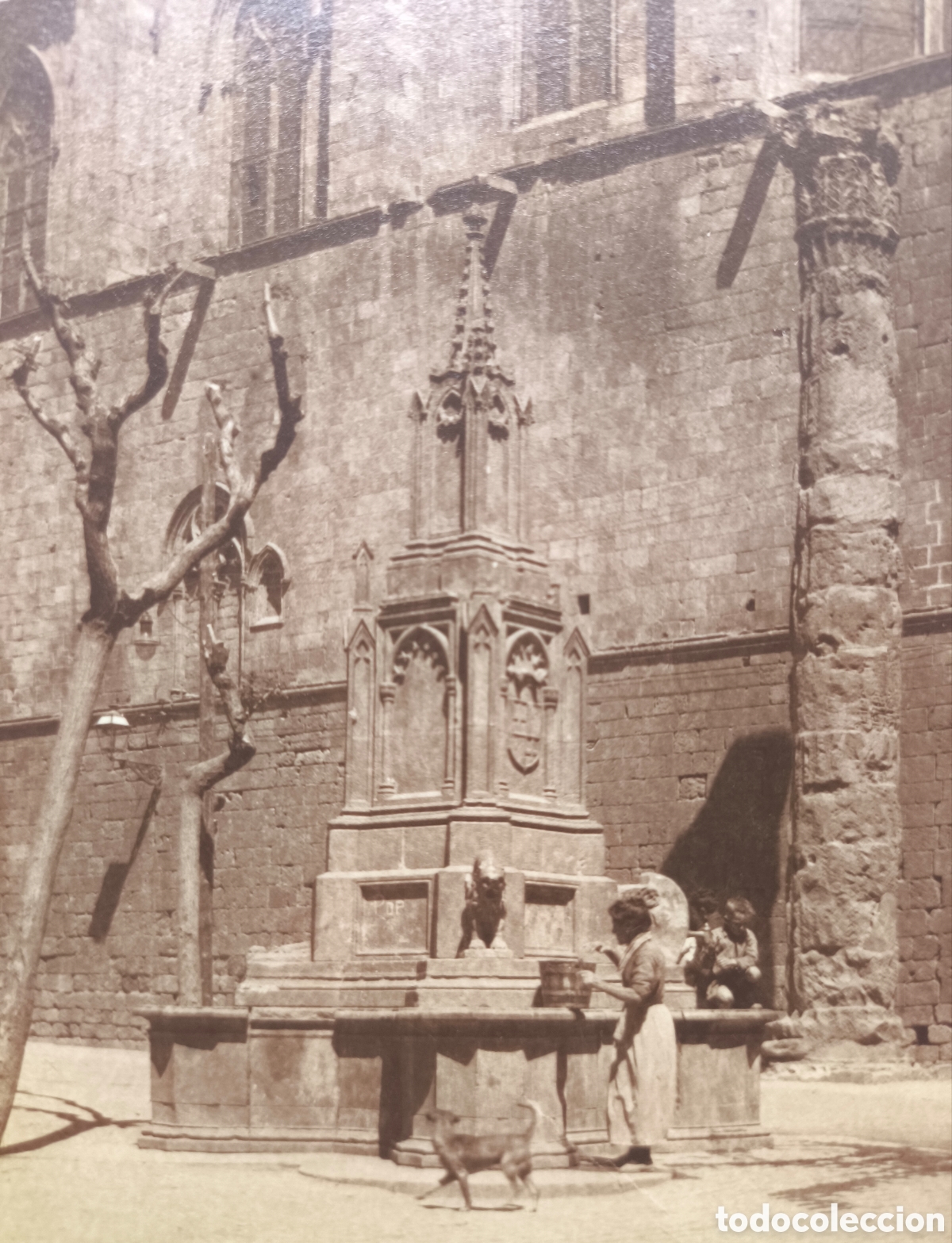 Postales: BARCELONA PLA&Ccedil;A DEL REI FONT POSTAL FOTOGR&Aacute;FICA C. 1910