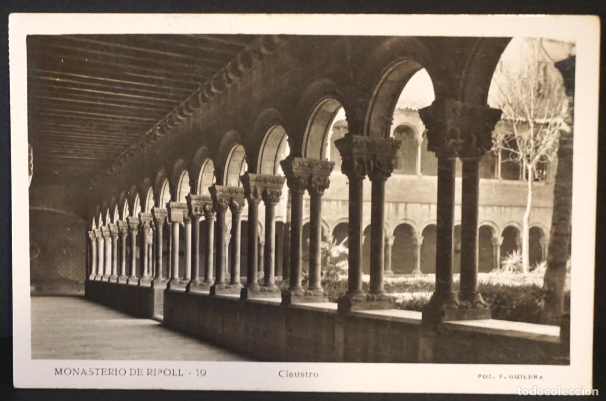 Cartes Postales: Monasterio de Ripoll, Claustro, antigua postal circulada con sellos.
